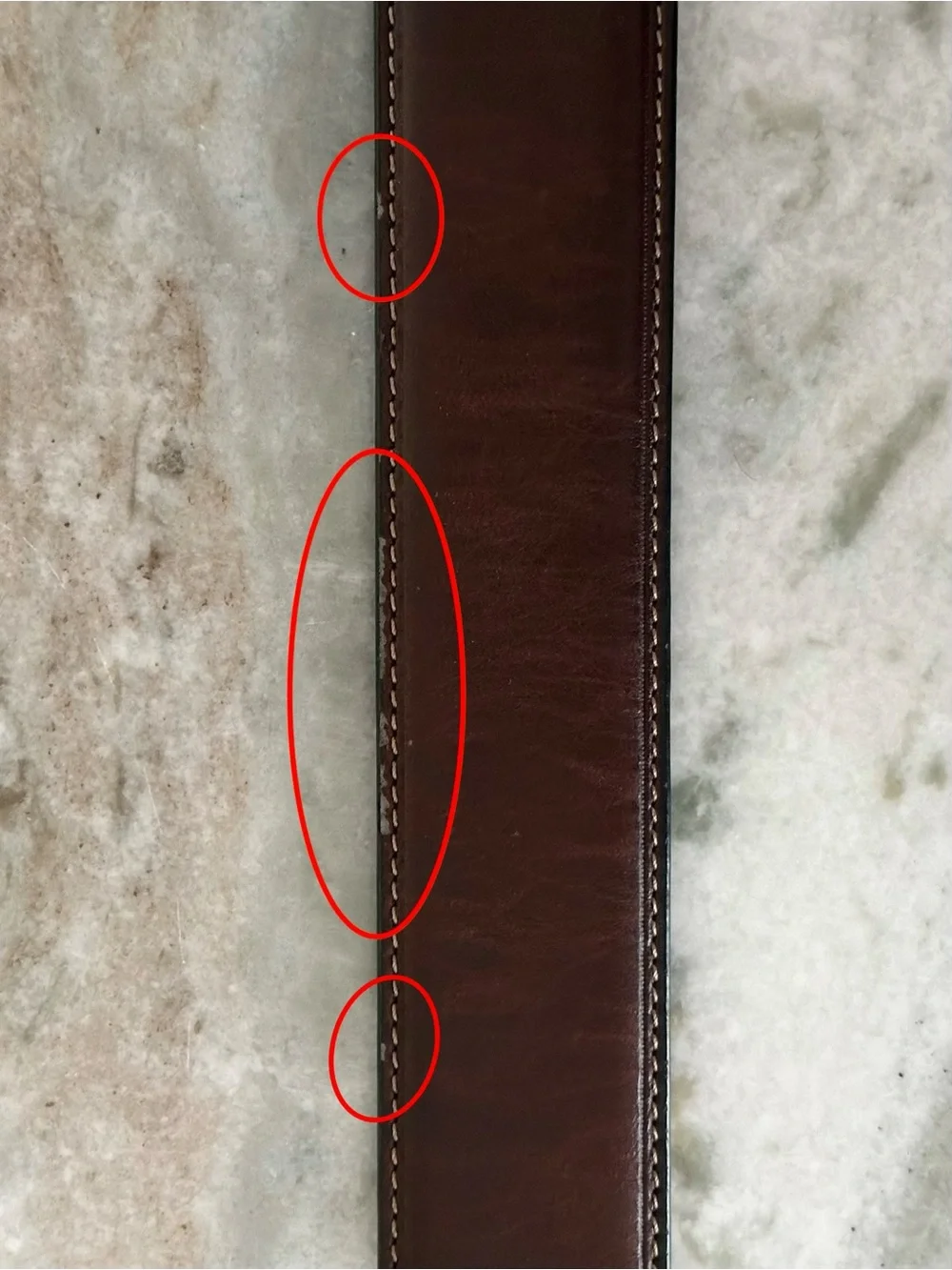 Brown Bonded Leather Belt with Silver Buckle